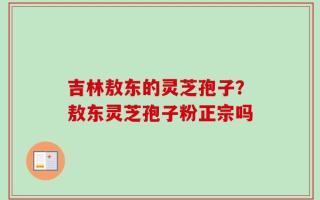 吉林敖东的灵芝孢子？敖东灵芝孢子粉正宗吗