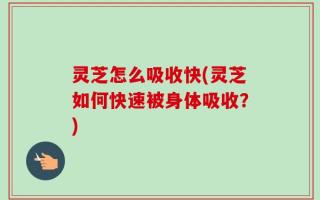 灵芝怎么吸收快(灵芝如何快速被身体吸收？)