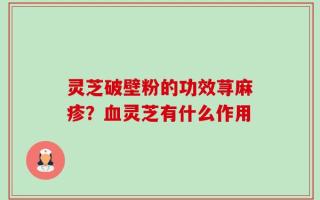 灵芝破壁粉的功效荨麻疹？血灵芝有什么作用