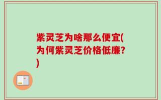 紫灵芝为啥那么便宜(为何紫灵芝价格低廉？)