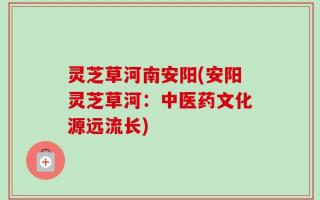 灵芝草河南安阳(安阳灵芝草河：中医药文化源远流长)
