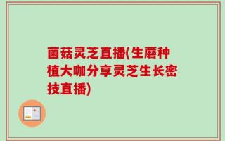 菌菇灵芝直播(生蘑种植大咖分享灵芝生长密技直播)