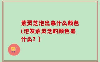 紫灵芝泡出来什么颜色(泡发紫灵芝的颜色是什么？)