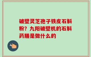 破壁灵芝孢子铁皮石斛粉？九阳破壁机的石斛药膳是做什么的