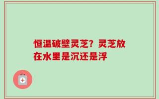 恒温破壁灵芝？灵芝放在水里是沉还是浮