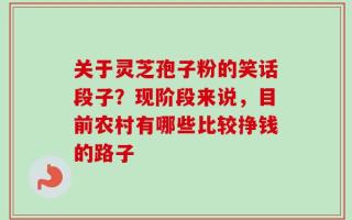 关于灵芝孢子粉的笑话段子？现阶段来说，目前农村有哪些比较挣钱的路子