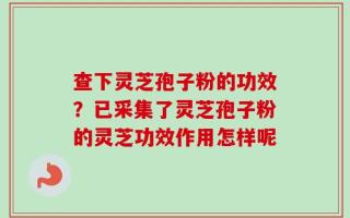 查下灵芝孢子粉的功效？已采集了灵芝孢子粉的灵芝功效作用怎样呢