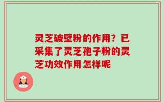 灵芝破壁粉的作用？已采集了灵芝孢子粉的灵芝功效作用怎样呢