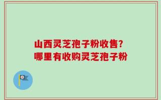 山西灵芝孢子粉收售？哪里有收购灵芝孢子粉