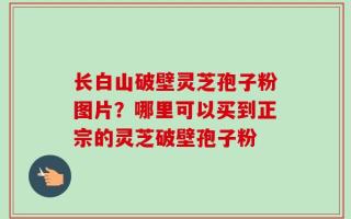 长白山破壁灵芝孢子粉图片？哪里可以买到正宗的灵芝破壁孢子粉