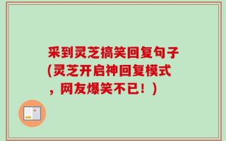 采到灵芝搞笑回复句子(灵芝开启神回复模式，网友爆笑不已！)