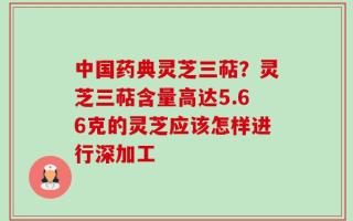 中国药典灵芝三萜？灵芝三萜含量高达5.66克的灵芝应该怎样进行深加工