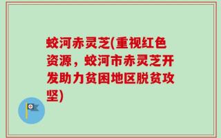 蛟河赤灵芝(重视红色资源，蛟河市赤灵芝开发助力贫困地区脱贫攻坚)