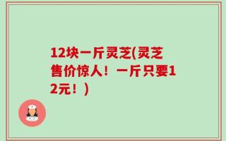 12块一斤灵芝(灵芝售价惊人！一斤只要12元！)