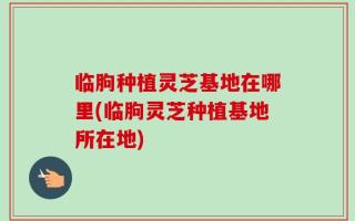 临朐种植灵芝基地在哪里(临朐灵芝种植基地所在地)