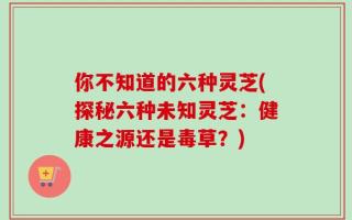 你不知道的六种灵芝(探秘六种未知灵芝：健康之源还是毒草？)