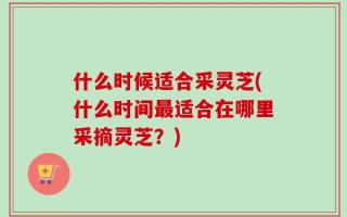 什么时候适合采灵芝(什么时间最适合在哪里采摘灵芝？)