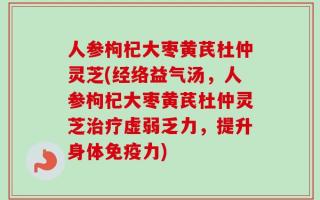 人参枸杞大枣黄芪杜仲灵芝(经络益气汤，人参枸杞大枣黄芪杜仲灵芝治疗虚弱乏力，提升身体免疫力)