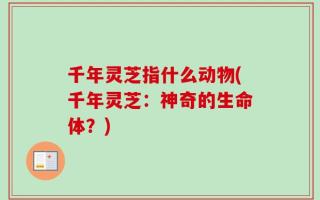千年灵芝指什么动物(千年灵芝：神奇的生命体？)
