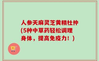 人参天麻灵芝黄精杜仲(5种中草药轻松调理身体，提高免疫力！)