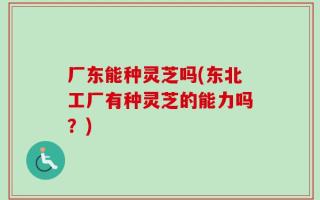 厂东能种灵芝吗(东北工厂有种灵芝的能力吗？)