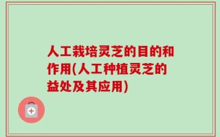 人工栽培灵芝的目的和作用(人工种植灵芝的益处及其应用)