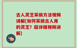 古人灵芝采摘方法视频讲解(如何采摘古人用的灵芝？超详细视频讲解)