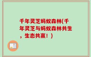 千年灵芝蚂蚁森林(千年灵芝与蚂蚁森林共生，生态共赢！)