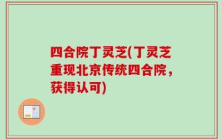 四合院丁灵芝(丁灵芝重现北京传统四合院，获得认可)