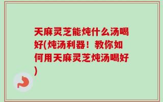 天麻灵芝能炖什么汤喝好(炖汤利器！教你如何用天麻灵芝炖汤喝好)