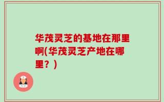 华茂灵芝的基地在那里啊(华茂灵芝产地在哪里？)