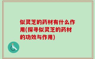 似灵芝的药材有什么作用(探寻似灵芝的药材的功效与作用)