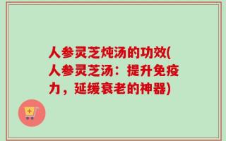 人参灵芝炖汤的功效(人参灵芝汤：提升免疫力，延缓衰老的神器)