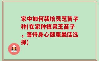 家中如何栽培灵芝苗子种(在家种植灵芝苗子，善待身心健康最佳选择)