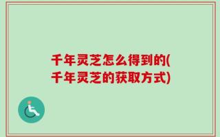 千年灵芝怎么得到的(千年灵芝的获取方式)