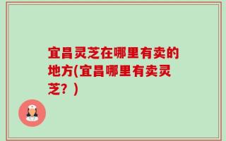 宜昌灵芝在哪里有卖的地方(宜昌哪里有卖灵芝？)