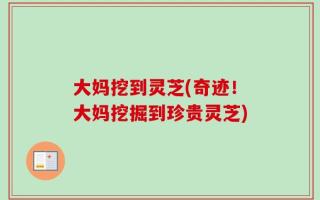 大妈挖到灵芝(奇迹！大妈挖掘到珍贵灵芝)