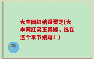 大丰网红结婚灵芝(大丰网红灵芝喜嫁，选在这个季节结婚！)
