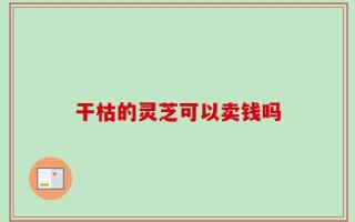 干枯的灵芝可以卖钱吗