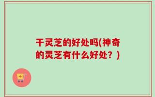 干灵芝的好处吗(神奇的灵芝有什么好处？)