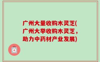 广州大量收购木灵芝(广州大举收购木灵芝，助力中药材产业发展)