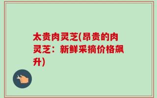 太贵肉灵芝(昂贵的肉灵芝：新鲜采摘价格飙升)