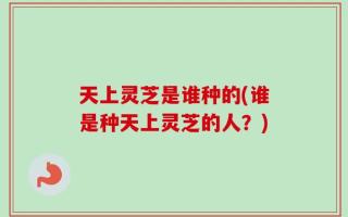 天上灵芝是谁种的(谁是种天上灵芝的人？)