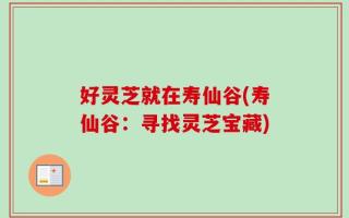 好灵芝就在寿仙谷(寿仙谷：寻找灵芝宝藏)