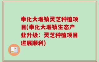 奉化大堰镇灵芝种植项目(奉化大堰镇生态产业升级：灵芝种植项目进展顺利)