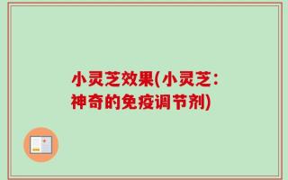 小灵芝效果(小灵芝：神奇的免疫调节剂)