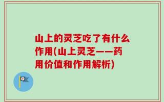 山上的灵芝吃了有什么作用(山上灵芝——药用价值和作用解析)