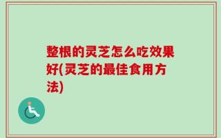 整根的灵芝怎么吃效果好(灵芝的最佳食用方法)