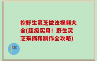挖野生灵芝做法视频大全(超级实用！野生灵芝采摘和制作全攻略)
