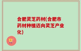 合肥灵芝药材(合肥市药材种植迈向灵芝产业化)
